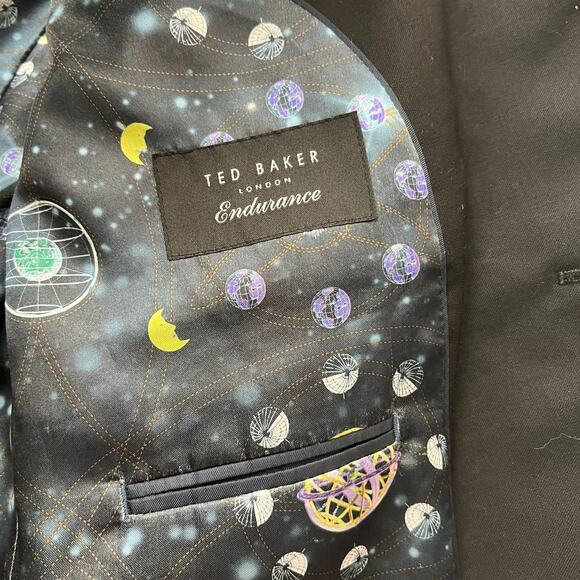 Ted Baker London Endurance Wool Blazer Jacket Mens 40R Black suit career wedding - Picture 5 of 13